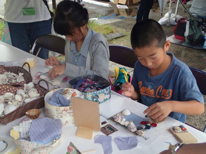 せんなん里海さくらフェス　ワークショップ参加の子どもたち