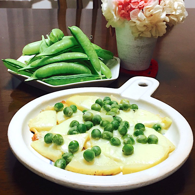 筍とグリーンピースのチーズ焼き