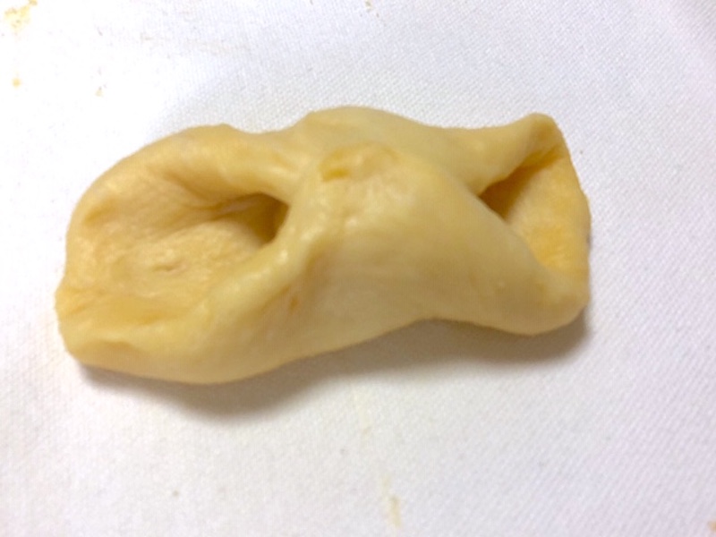 上下を重ねた生地