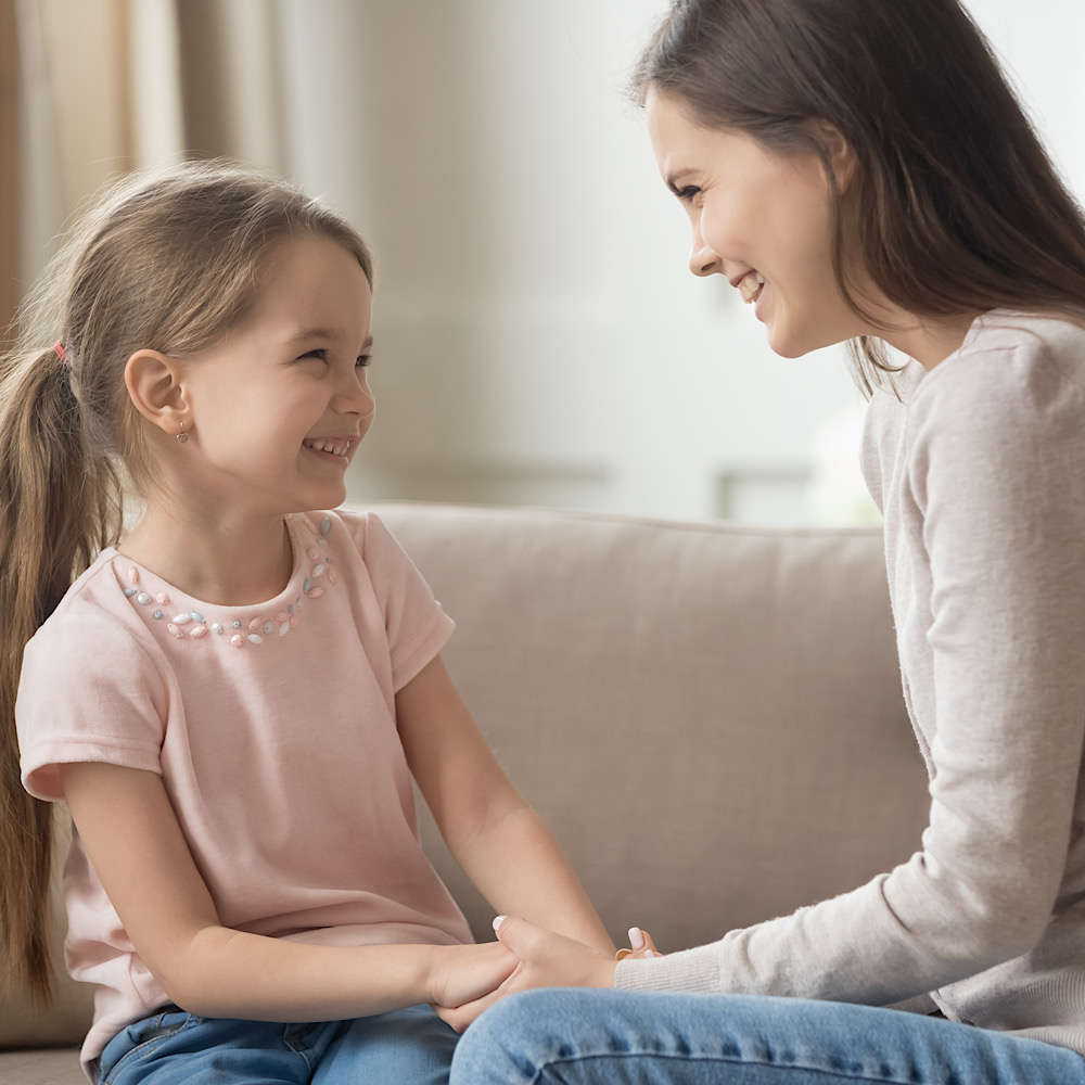 親子で向き合う様子